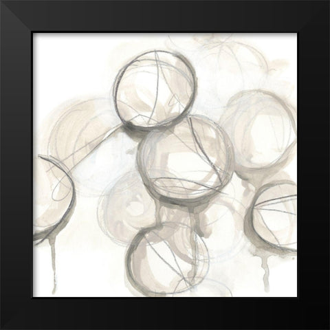 Neutral Lanterns I Black Modern Wood Framed Art Print by Vess, June Erica