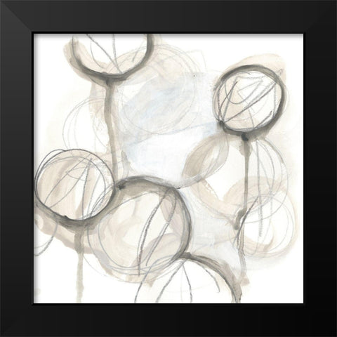 Neutral Lanterns II Black Modern Wood Framed Art Print by Vess, June Erica