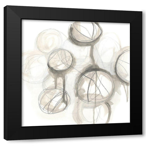Neutral Lanterns III Black Modern Wood Framed Art Print by Vess, June Erica