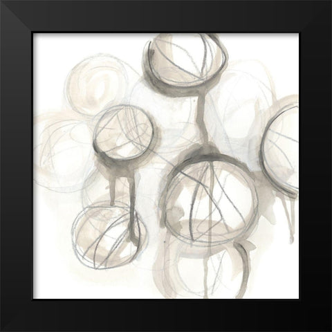 Neutral Lanterns III Black Modern Wood Framed Art Print by Vess, June Erica