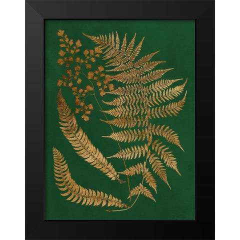 Gilded Ferns I Black Modern Wood Framed Art Print by Vision Studio