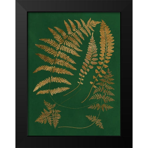 Gilded Ferns III Black Modern Wood Framed Art Print by Vision Studio