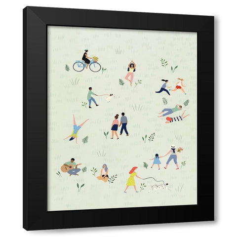 Park People I Black Modern Wood Framed Art Print by Borges, Victoria