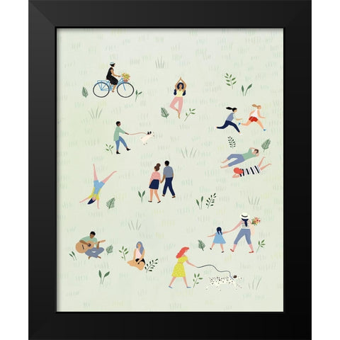 Park People I Black Modern Wood Framed Art Print by Borges, Victoria