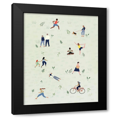 Park People II Black Modern Wood Framed Art Print by Borges, Victoria