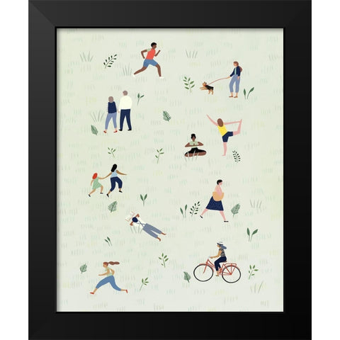 Park People II Black Modern Wood Framed Art Print by Borges, Victoria