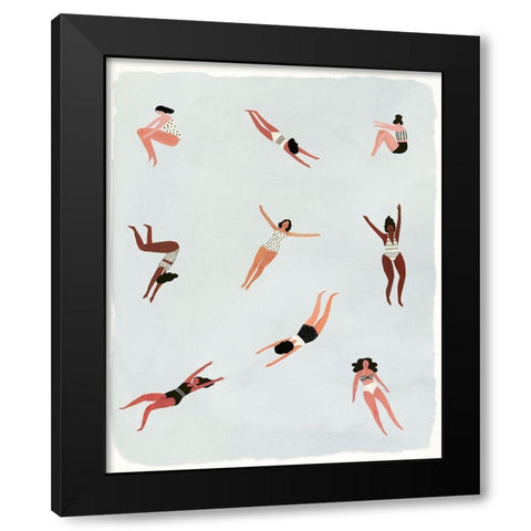 Minnows I Black Modern Wood Framed Art Print by Borges, Victoria