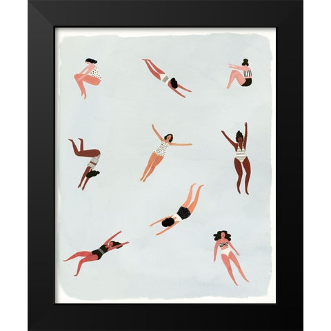 Minnows I Black Modern Wood Framed Art Print by Borges, Victoria
