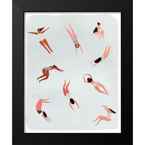 Minnows II Black Modern Wood Framed Art Print by Borges, Victoria