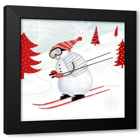 Snow Day II Black Modern Wood Framed Art Print with Double Matting by Borges, Victoria