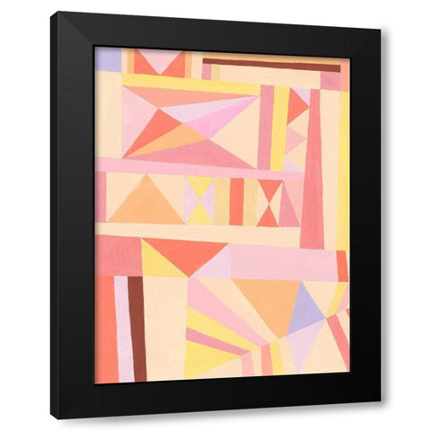 Blush Structure I Black Modern Wood Framed Art Print by Galapon, Nikki