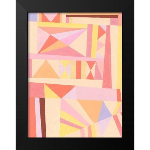 Blush Structure I Black Modern Wood Framed Art Print by Galapon, Nikki