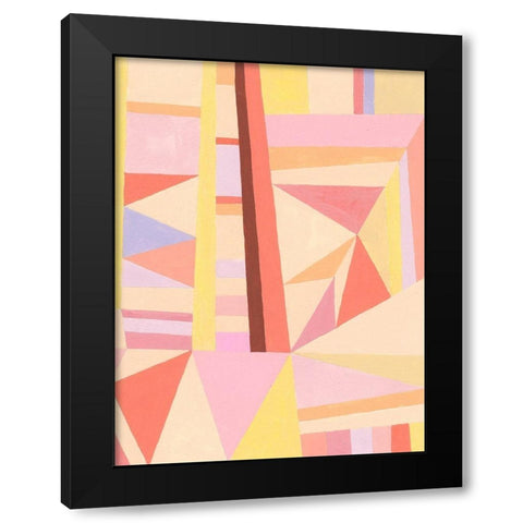 Blush Structure II Black Modern Wood Framed Art Print with Double Matting by Galapon, Nikki
