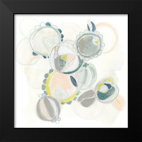 Floral Scumble I Black Modern Wood Framed Art Print by Vess, June Erica