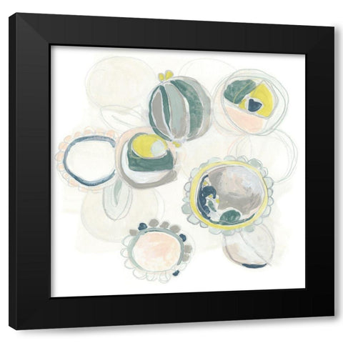 Floral Scumble II Black Modern Wood Framed Art Print with Double Matting by Vess, June Erica