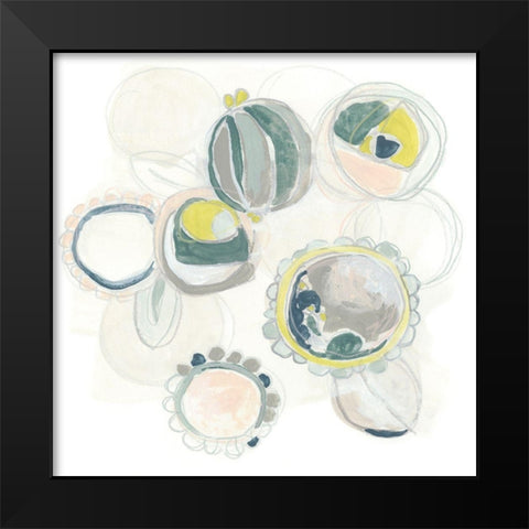 Floral Scumble II Black Modern Wood Framed Art Print by Vess, June Erica