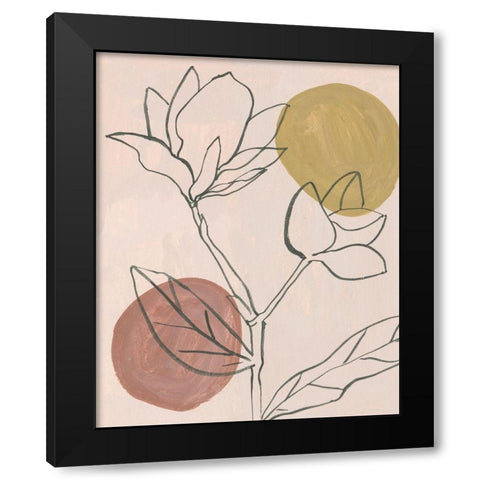 Blush II Black Modern Wood Framed Art Print with Double Matting by Wang, Melissa