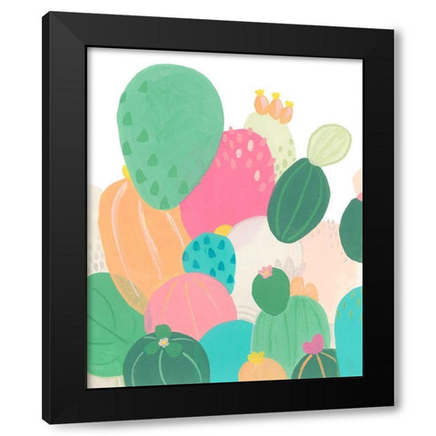 Cactus Confetti I Black Modern Wood Framed Art Print with Double Matting by Vess, June Erica