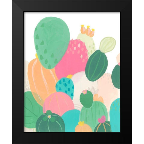 Cactus Confetti I Black Modern Wood Framed Art Print by Vess, June Erica