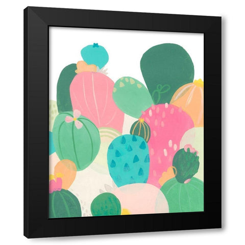 Cactus Confetti II Black Modern Wood Framed Art Print by Vess, June Erica