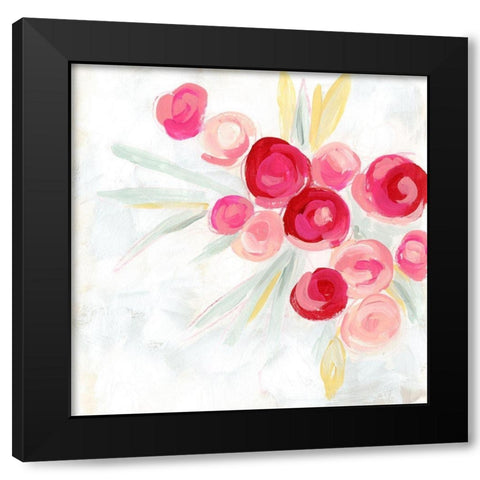 Rosebud Impression I Black Modern Wood Framed Art Print by Vess, June Erica