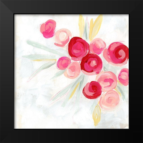 Rosebud Impression I Black Modern Wood Framed Art Print by Vess, June Erica