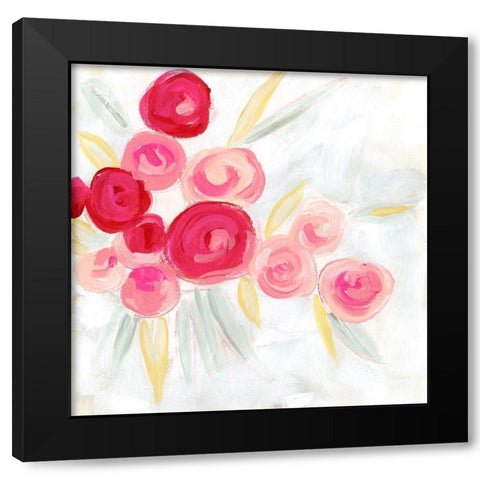 Rosebud Impression II Black Modern Wood Framed Art Print with Double Matting by Vess, June Erica