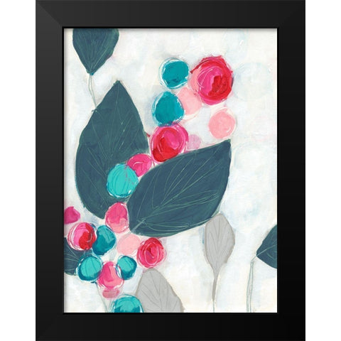 Berry Rhapsody II Black Modern Wood Framed Art Print by Vess, June Erica