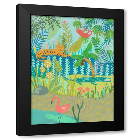 Jungle Dreaming II Black Modern Wood Framed Art Print by Zarris, Chariklia