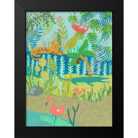 Jungle Dreaming II Black Modern Wood Framed Art Print by Zarris, Chariklia