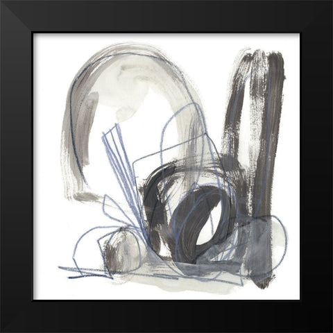 Insho VII Black Modern Wood Framed Art Print by Vess, June Erica
