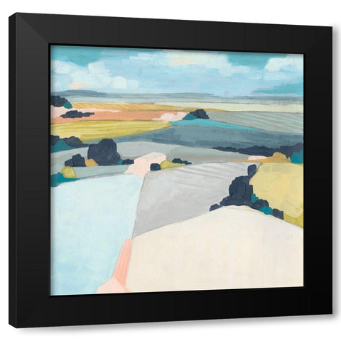 Chromatic Fields I Black Modern Wood Framed Art Print by Vess, June Erica