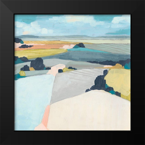 Chromatic Fields I Black Modern Wood Framed Art Print by Vess, June Erica