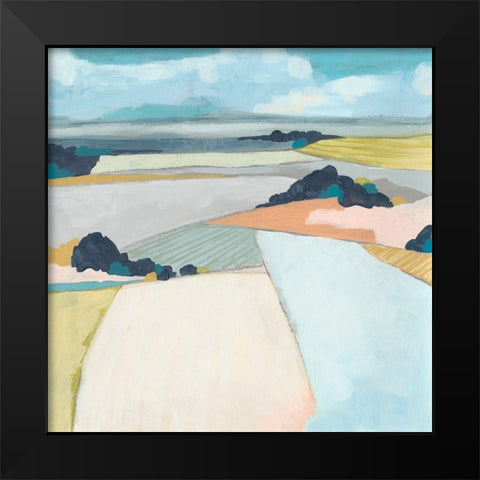 Chromatic Fields II Black Modern Wood Framed Art Print by Vess, June Erica