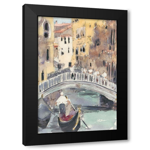 Along the Venice Canal Black Modern Wood Framed Art Print with Double Matting by Dixon, Samuel