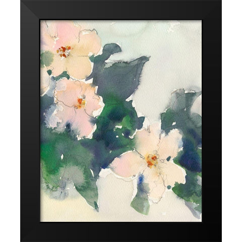 Peach Blooms I Black Modern Wood Framed Art Print by Dixon, Samuel