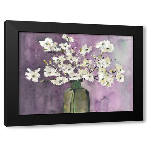 Flowers on Viola Black Modern Wood Framed Art Print with Double Matting by Dixon, Samuel