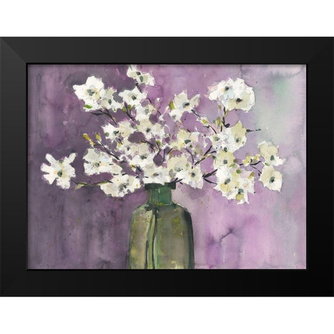 Flowers on Viola Black Modern Wood Framed Art Print by Dixon, Samuel