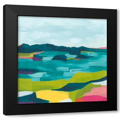 Kaleidoscope Coast II Black Modern Wood Framed Art Print with Double Matting by Vess, June Erica