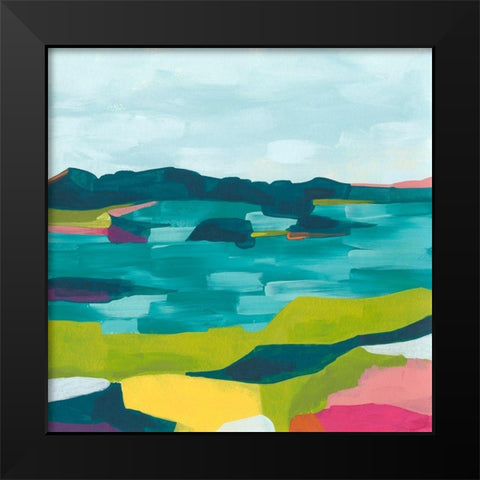 Kaleidoscope Coast II Black Modern Wood Framed Art Print by Vess, June Erica