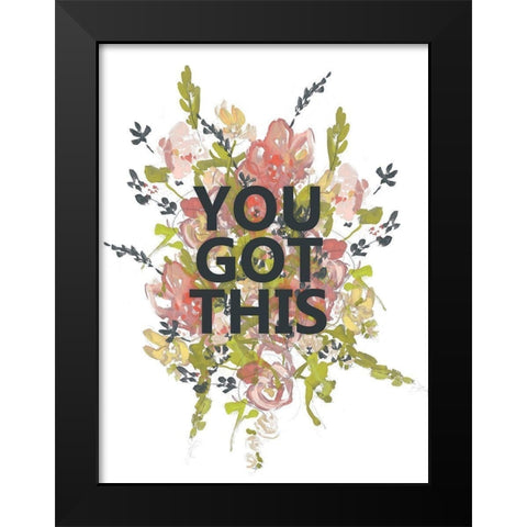 Empower Flowers I Black Modern Wood Framed Art Print by Goldberger, Jennifer