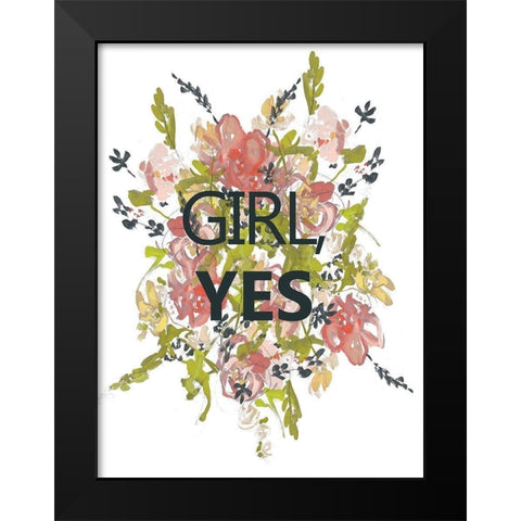 Empower Flowers II Black Modern Wood Framed Art Print by Goldberger, Jennifer