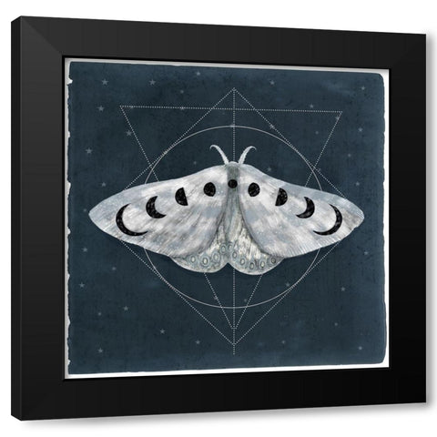 Midnight Moth II Black Modern Wood Framed Art Print with Double Matting by Borges, Victoria