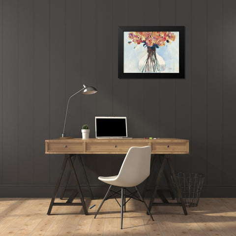 Faded Roses I Black Modern Wood Framed Art Print by Dixon, Samuel
