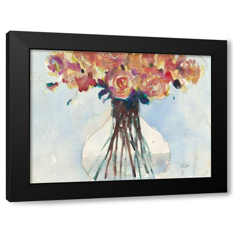 Faded Roses I Black Modern Wood Framed Art Print by Dixon, Samuel