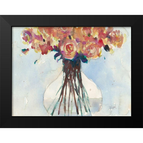 Faded Roses I Black Modern Wood Framed Art Print by Dixon, Samuel