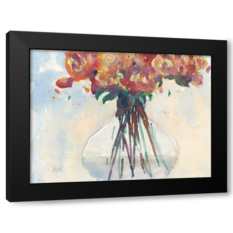 Faded Roses II Black Modern Wood Framed Art Print with Double Matting by Dixon, Samuel