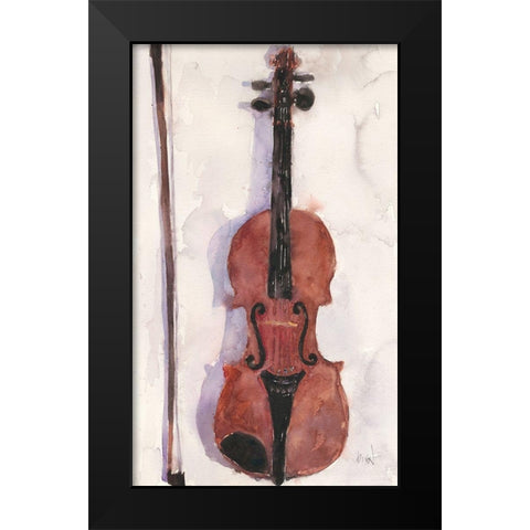 The Violin Black Modern Wood Framed Art Print by Dixon, Samuel