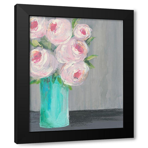 Sorbet Floral I Black Modern Wood Framed Art Print with Double Matting by Moore, Regina