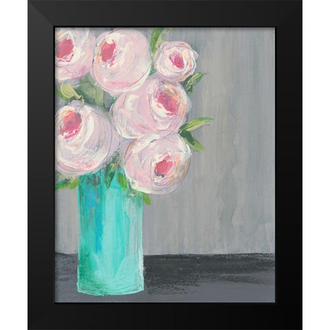 Sorbet Floral I Black Modern Wood Framed Art Print by Moore, Regina